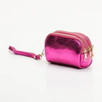 Small Golden Leather Goods - Fuchsia