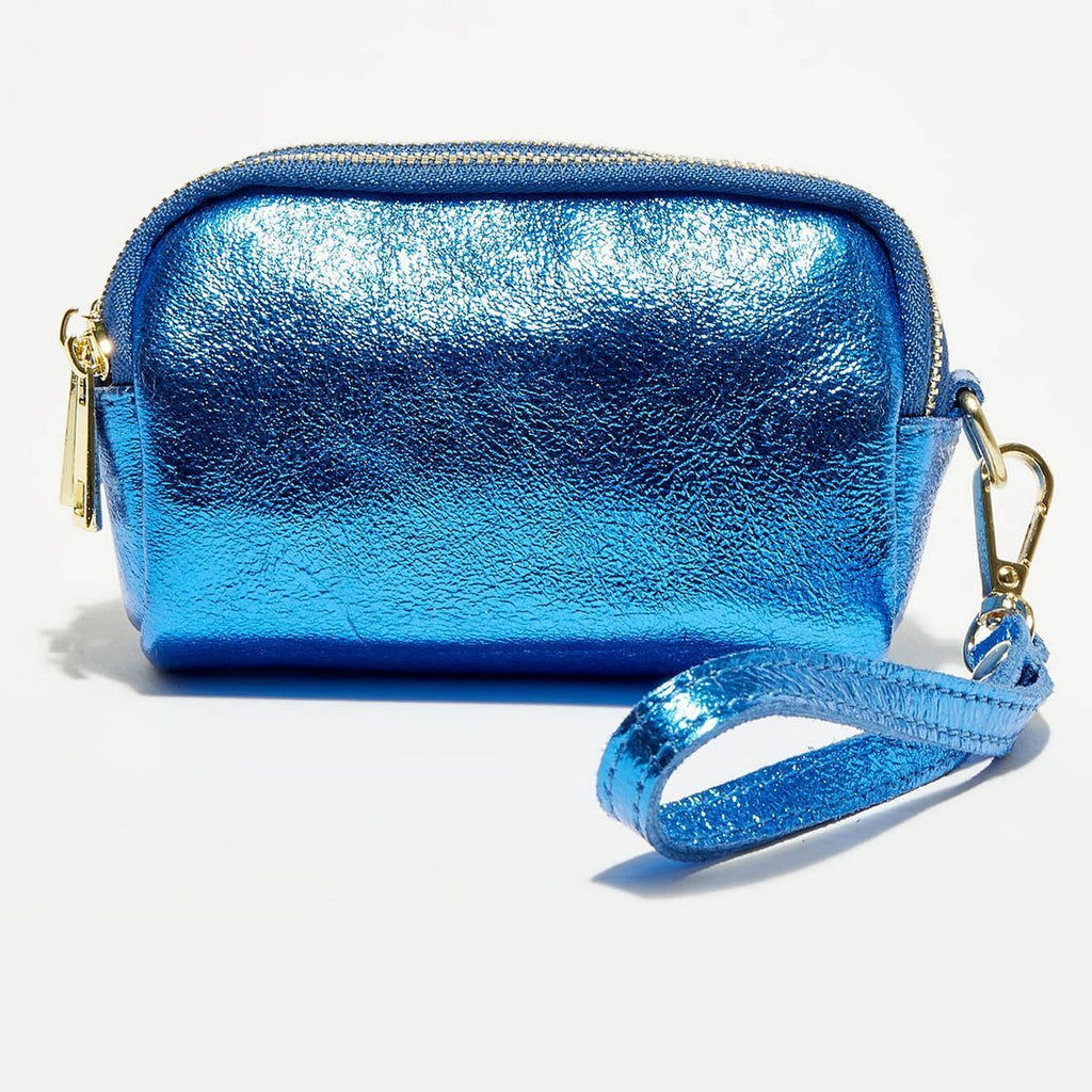 Pequeña Marroquinería Dorada - Azul Eléctrico