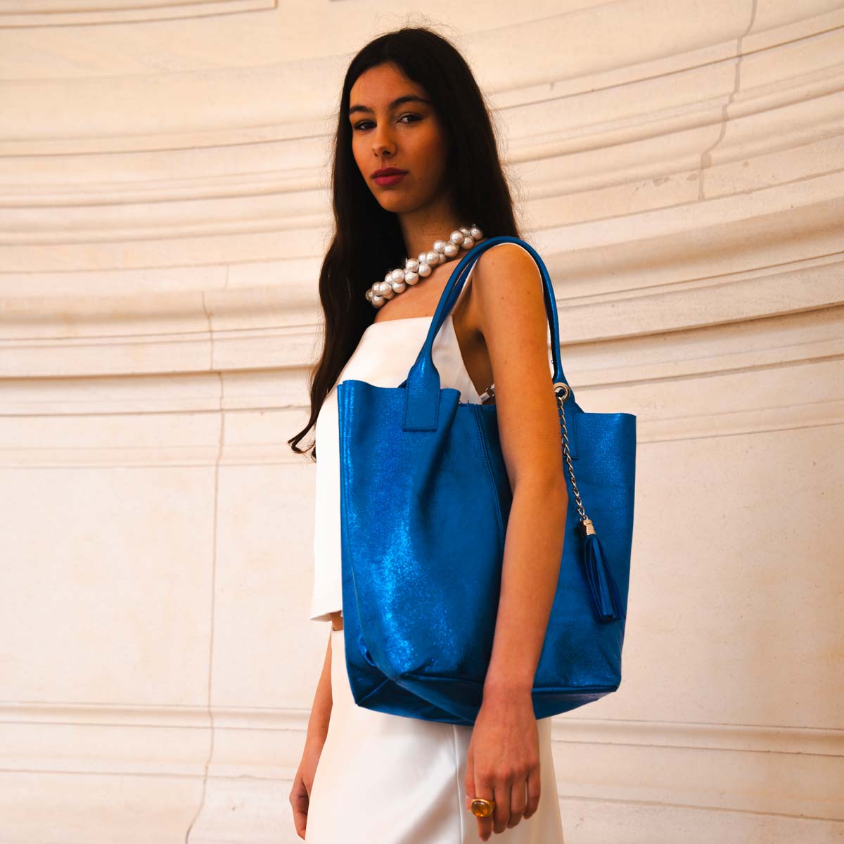 Sac À Main Yana - Bleu Metallique