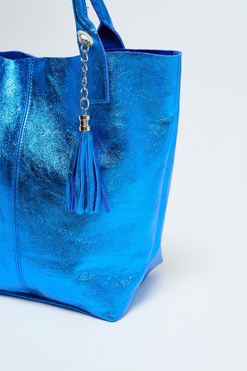 Sac À Main Yana - Bleu Metallique