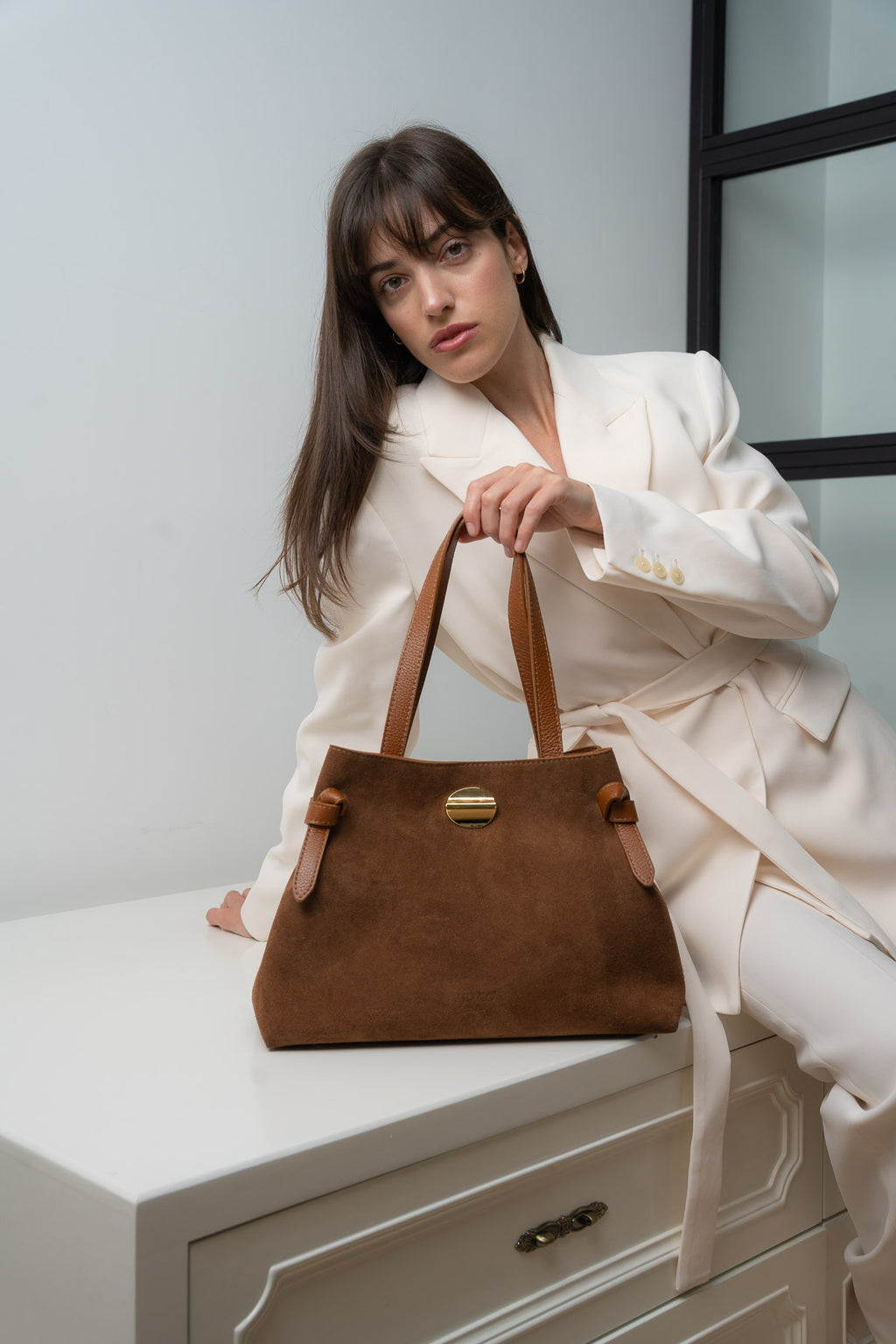 Sac En Bandoulière Vera Suede - Camel
