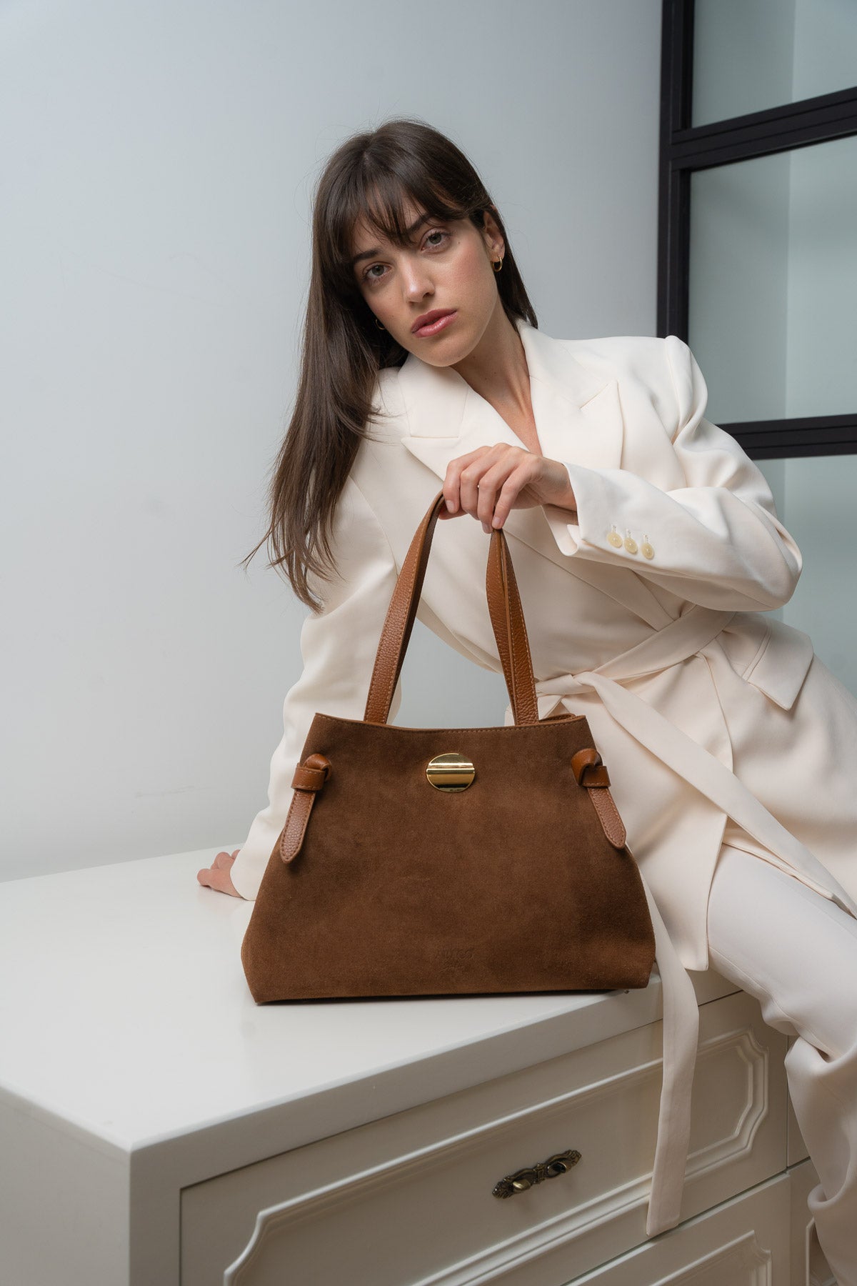Sac En Bandoulière Vera Suede - Camel