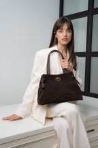 Sac En Bandoulière Vera Suede - Moka