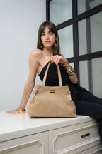 Sac En Bandoulière Vera Suede - Taupe