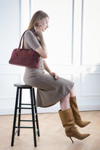 Bolso de hombro Drew - Burdeos