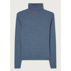 Striped Roll-Neck T-Shirt - Tricolour Stripes - Women