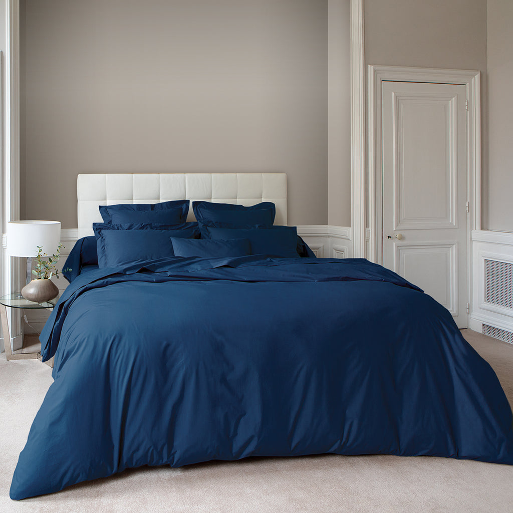Percale Unie - Housse de Couette - Bleu Nuit