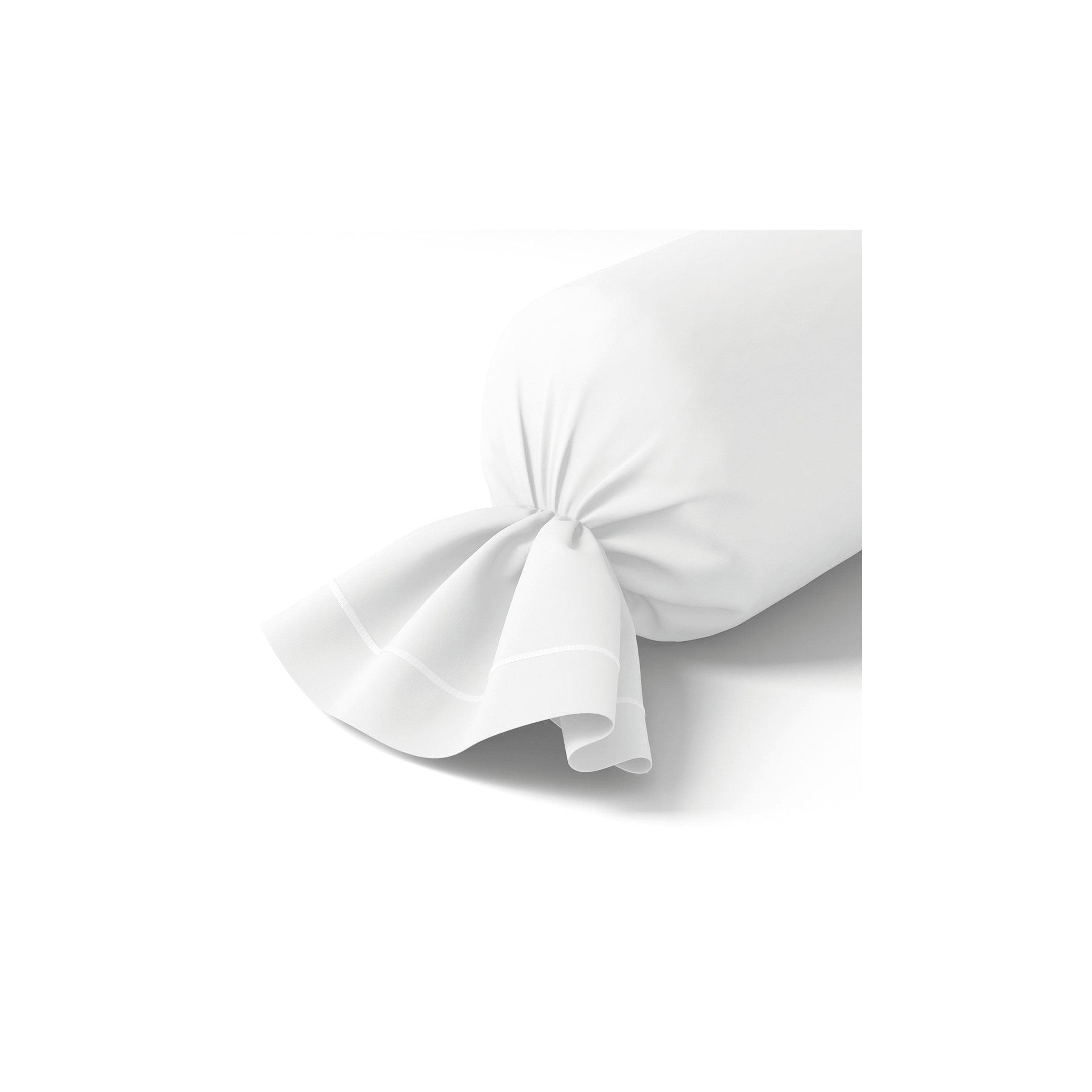 Percal Liso - Funda de Almohada Cilíndrica - Blanco