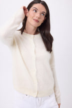 Cardigan Col Rond – Cachemire Brossé Atlas - Ecoblanc - Femme