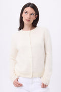Cardigan Col Rond – Cachemire Brossé Atlas - Ecoblanc - Femme