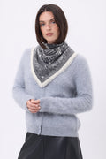 Cardigan Col Rond – Cachemire Brossé Atlas - Gris Clair - Femme