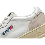 Autry Medalist Leather Low Blanco Ante Beige - Blanco