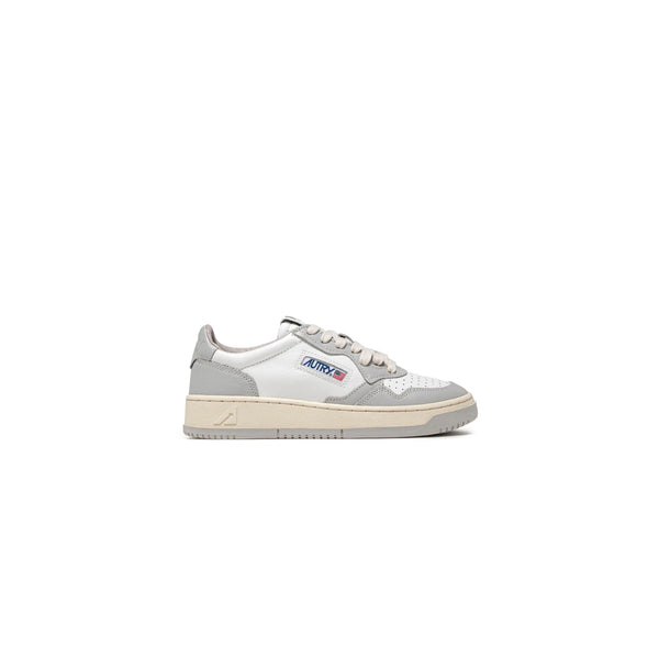 Autry Medalist Leather Low Gray White - Gray