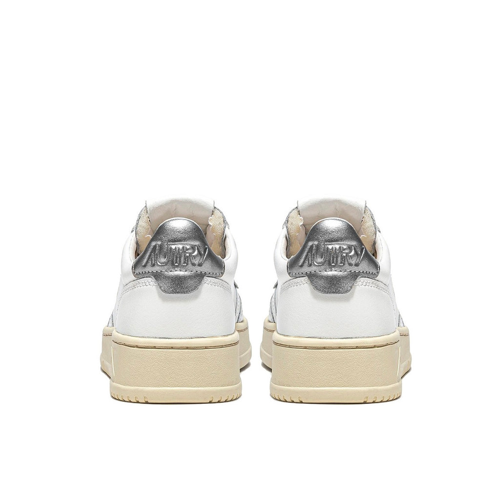Autry Medalist Leather Low White Silver (W) - White