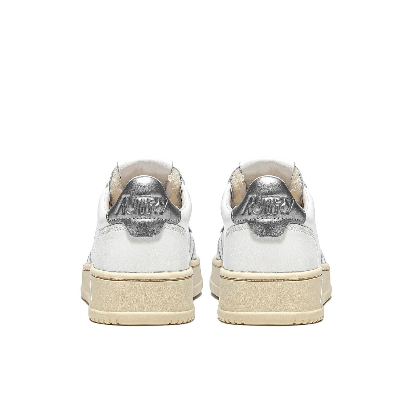 Autry Medalist Leather Low White Silver (W) - White