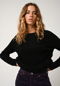 Daria Crew Neck Jumper - Black - 100% Cashmere 2-Ply