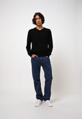 V-Neck Jumper - Agel - Black