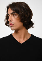 V-Neck Jumper - Agel - Black