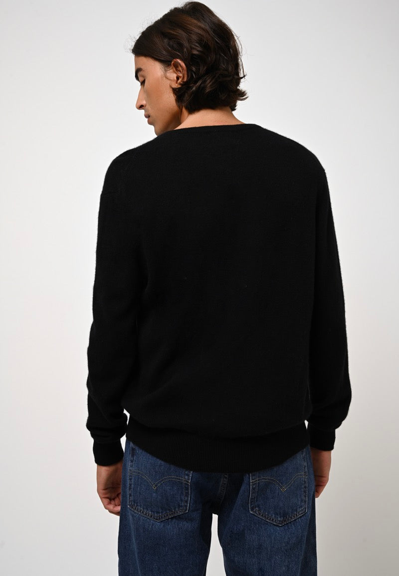 V-Neck Jumper - Agel - Black