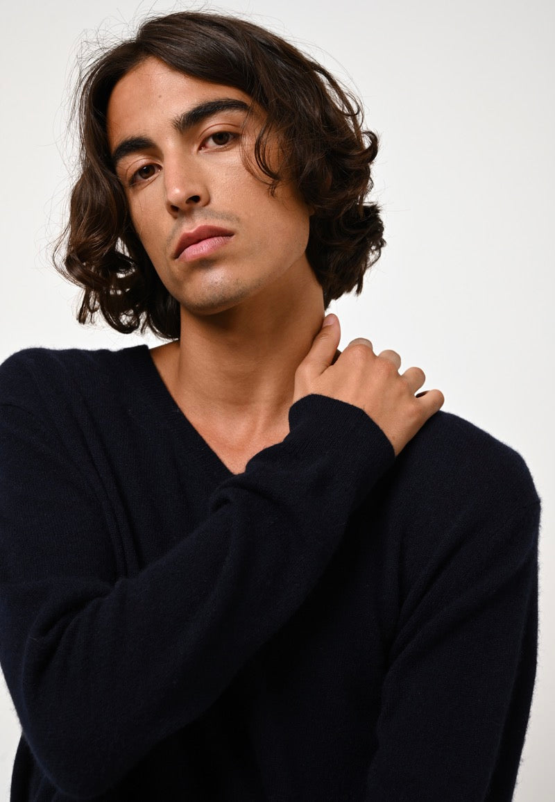 Pull Col V - Agel - Navy