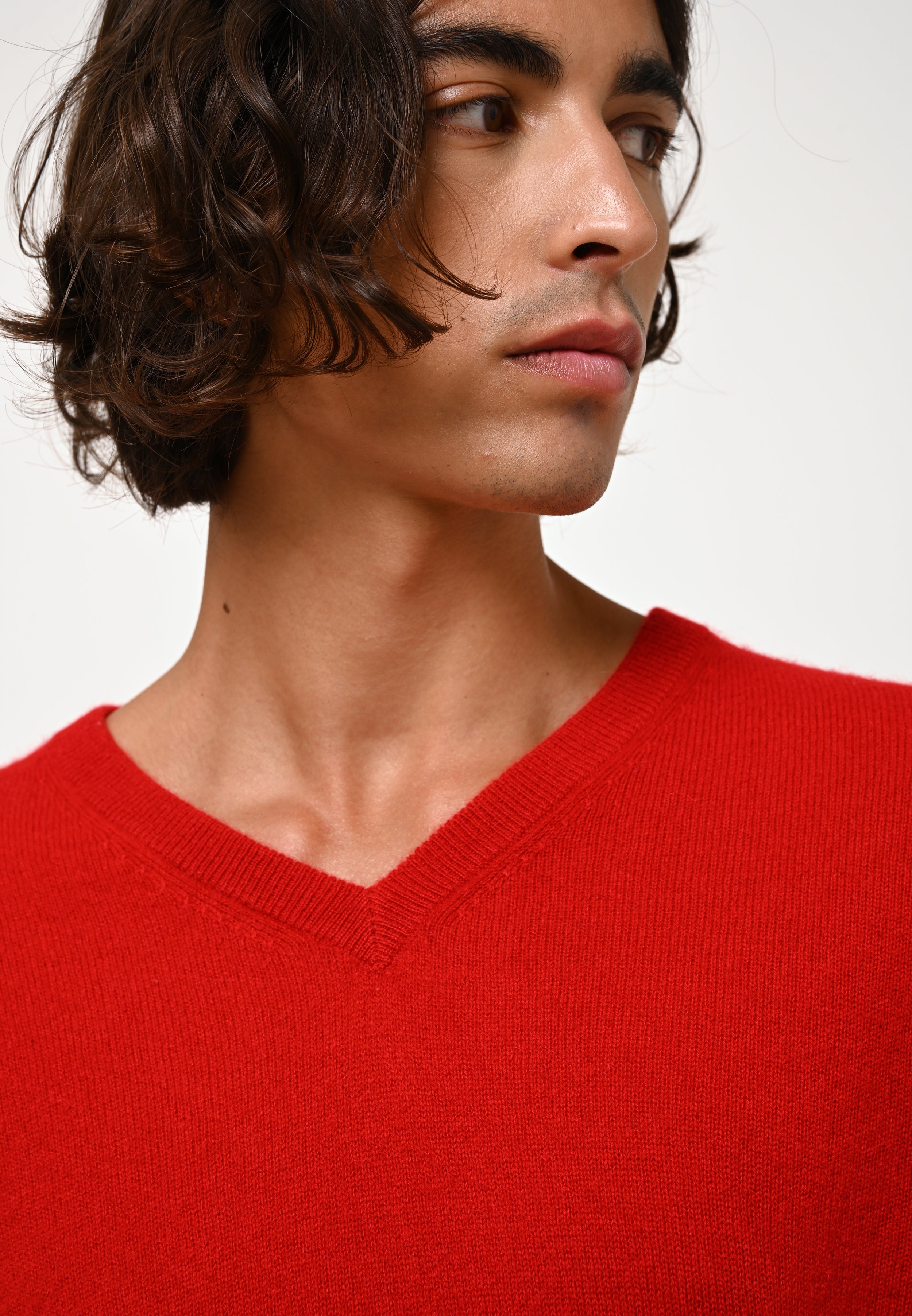 V-Neck Jumper - Agel - Red