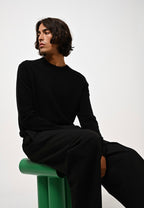 Pull Col Rond Aiglière - Noir - 100% Cachemire 2 Fils