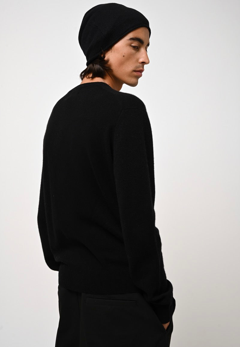 Pull Col Rond Aiglière - Noir - 100% Cachemire 2 Fils