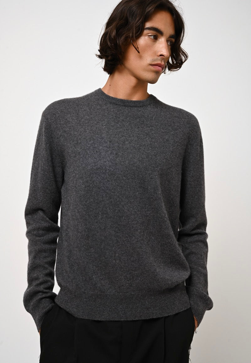 Pull Col Rond - Aiglière - Anthracite Chiné