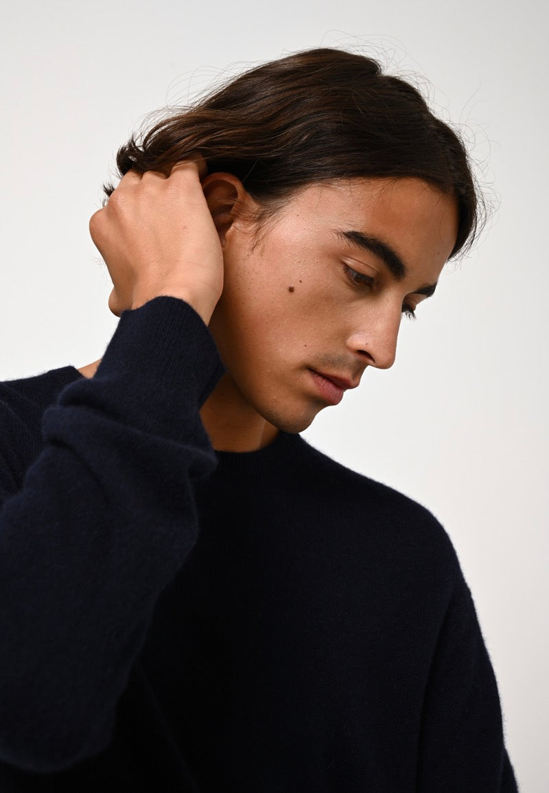 Pull Col Rond - Aiglière - Navy