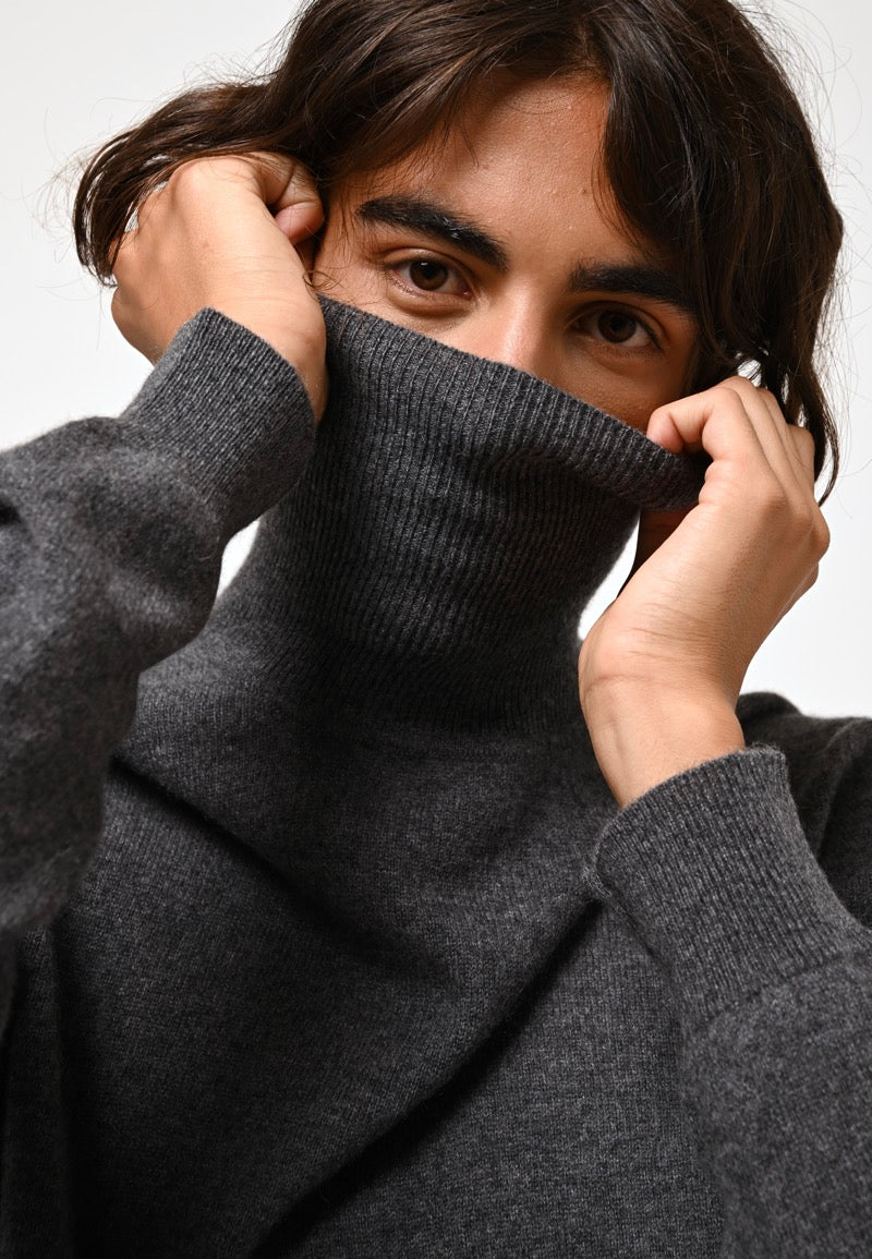 Pull Col Roulé - Bange - Anthracite Chiné
