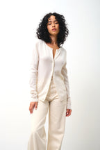 Cardigan Col Rond - Caron - Neige