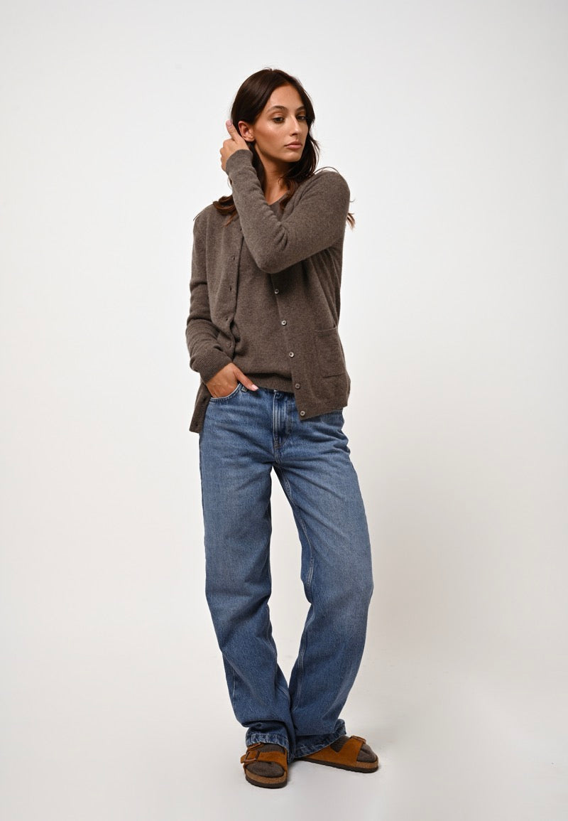 Cardigan Col Rond - Caron - Marron