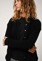 Round-Neck Cardigan - Caron - Black
