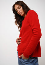 Cardigan Col Rond - Caron - Rouge