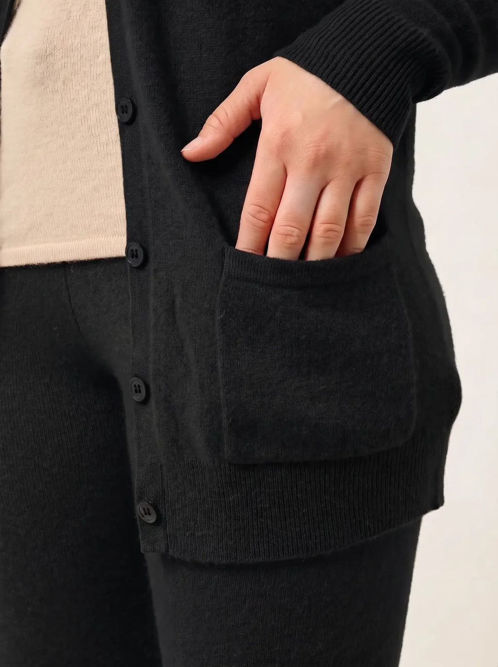 Cardigan Col V - Cimet - Noir