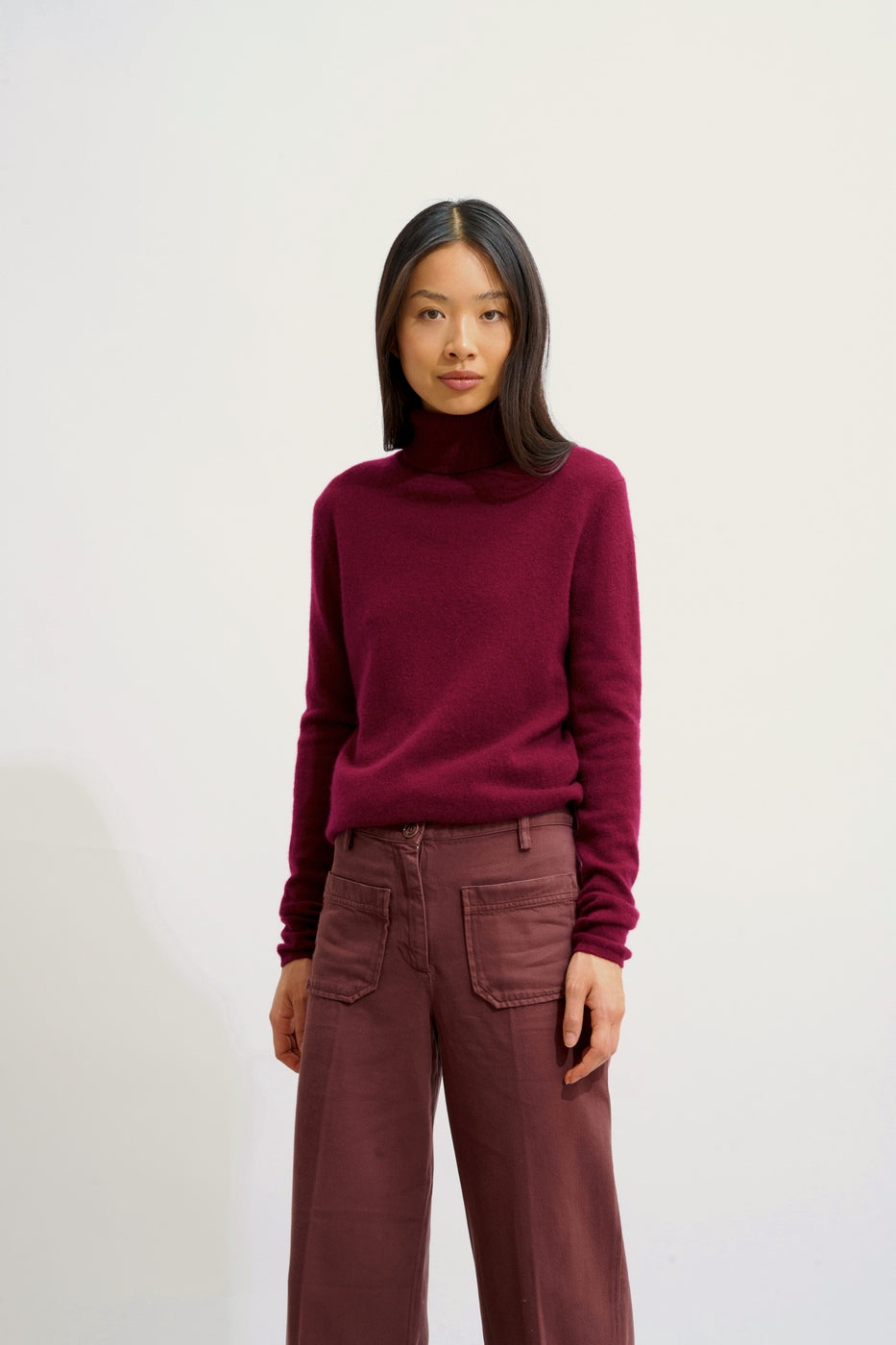 Roll-Neck Jumper - Bise - Bordeaux