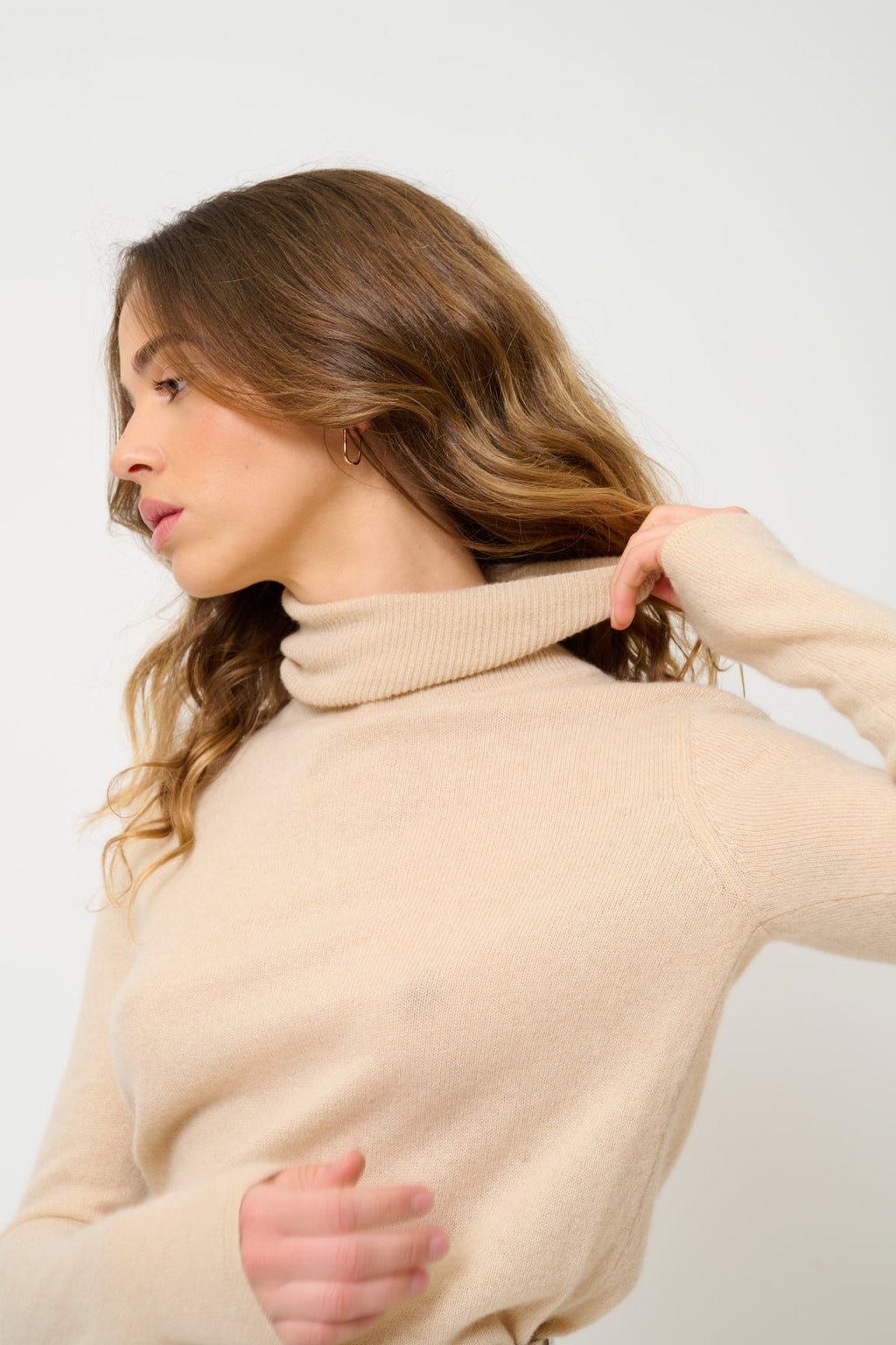 Pull Col Roulé - Bise - Sable