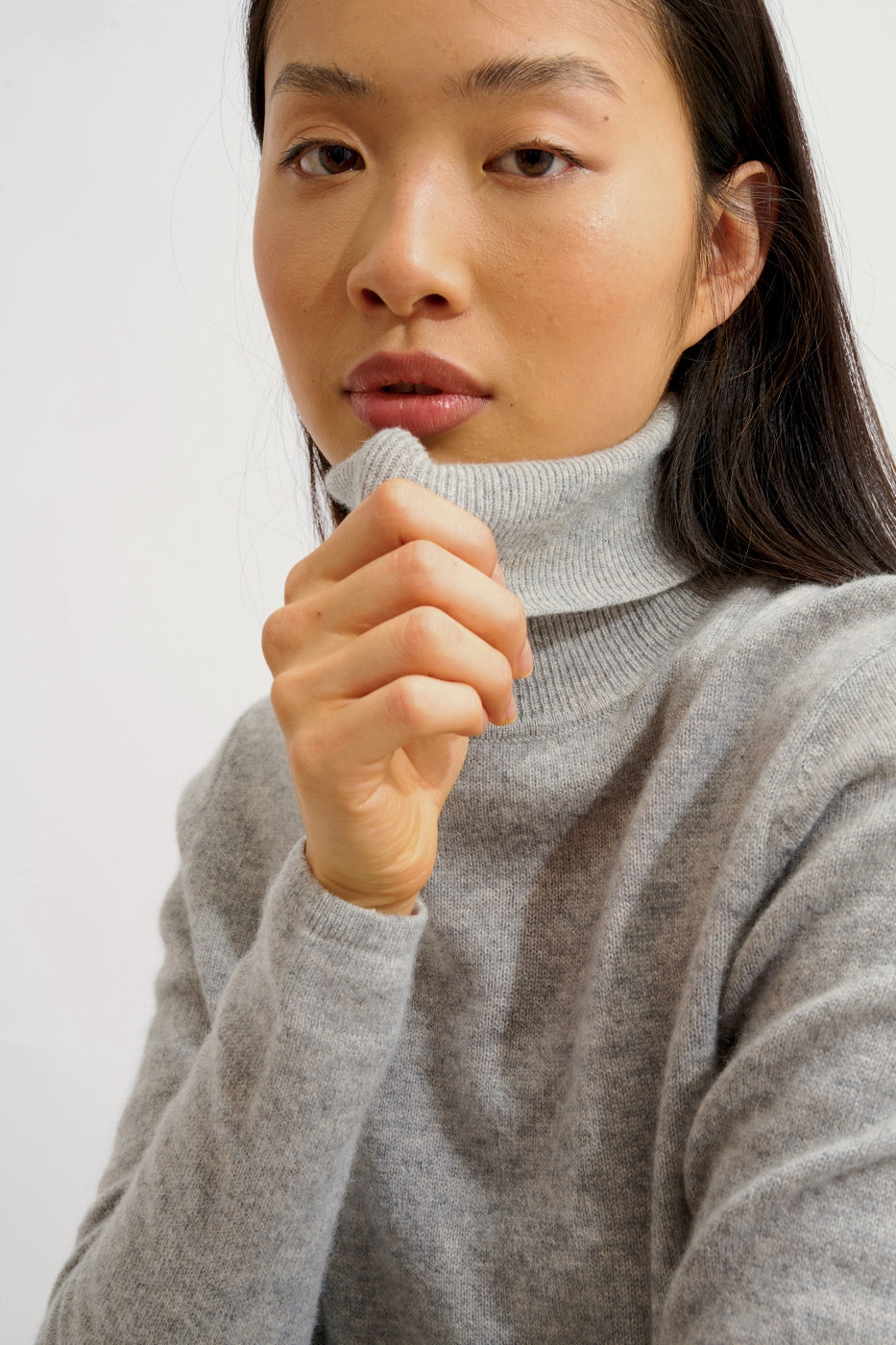 Roll-Neck Jumper - Bise - Heathered Cloud
