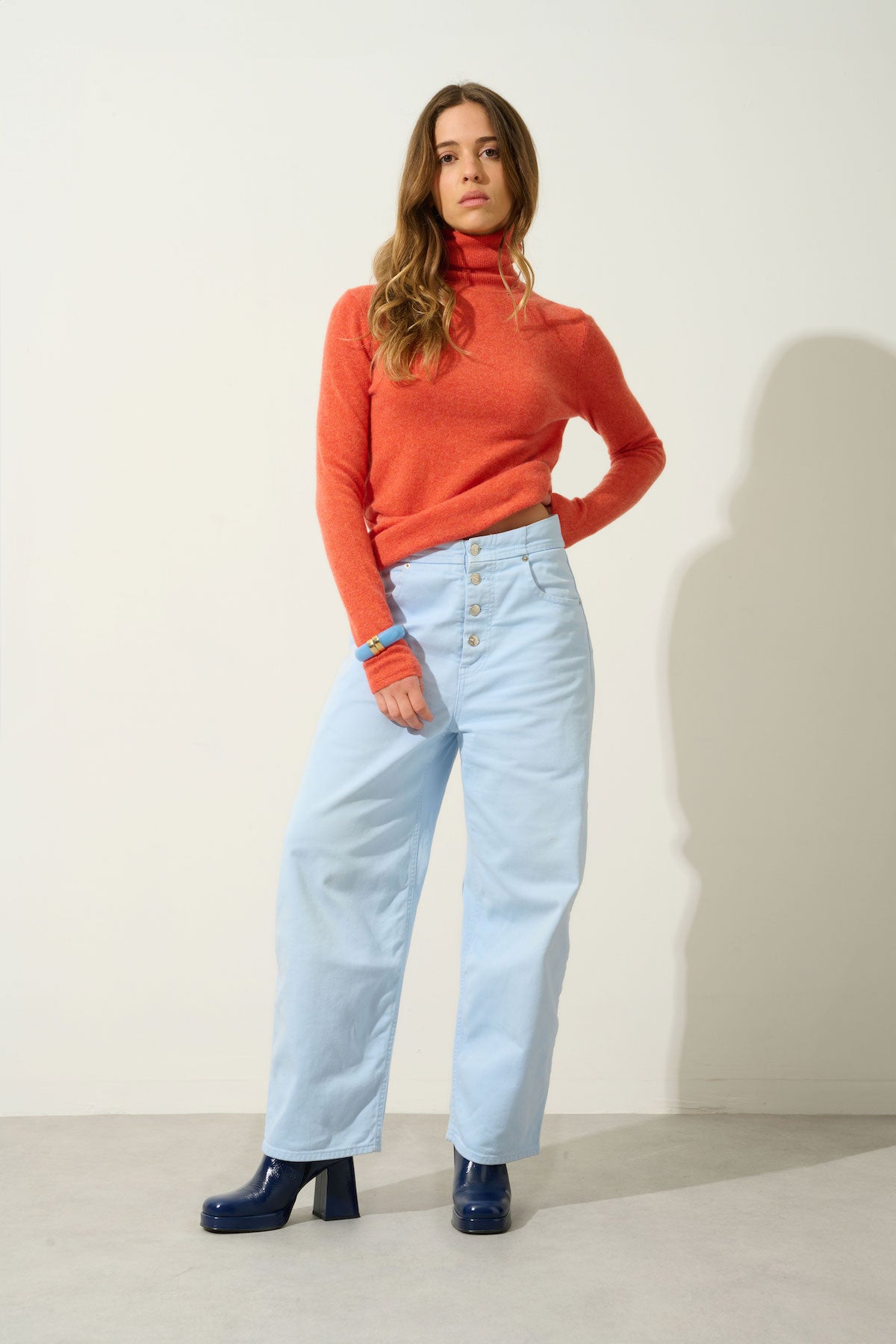 Jersey de Cuello Vuelto - Bise - Naranja Jaspeado