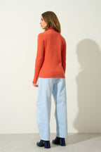Pull Col Roulé - Bise - Orange Chiné