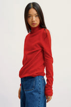 Pull Col Roulé - Bise - Rouge