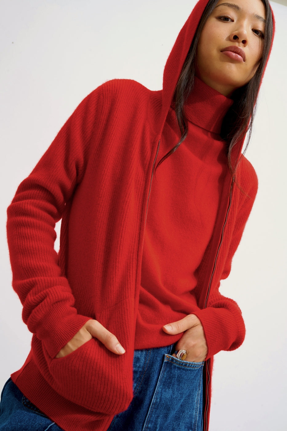 Pull Col Roulé - Bise - Rouge