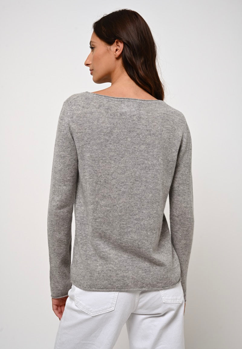 Jersey Cuello Barco - Criou - Gris Jaspeado