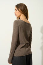 Boat Neck Jumper - Criou - Taupe Marl