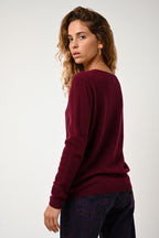 Lanfon Boat Neck Jumper - Burgundy - 100% 2-Ply Cashmere
