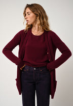 Lanfon Boat Neck Jumper - Burgundy - 100% 2-Ply Cashmere