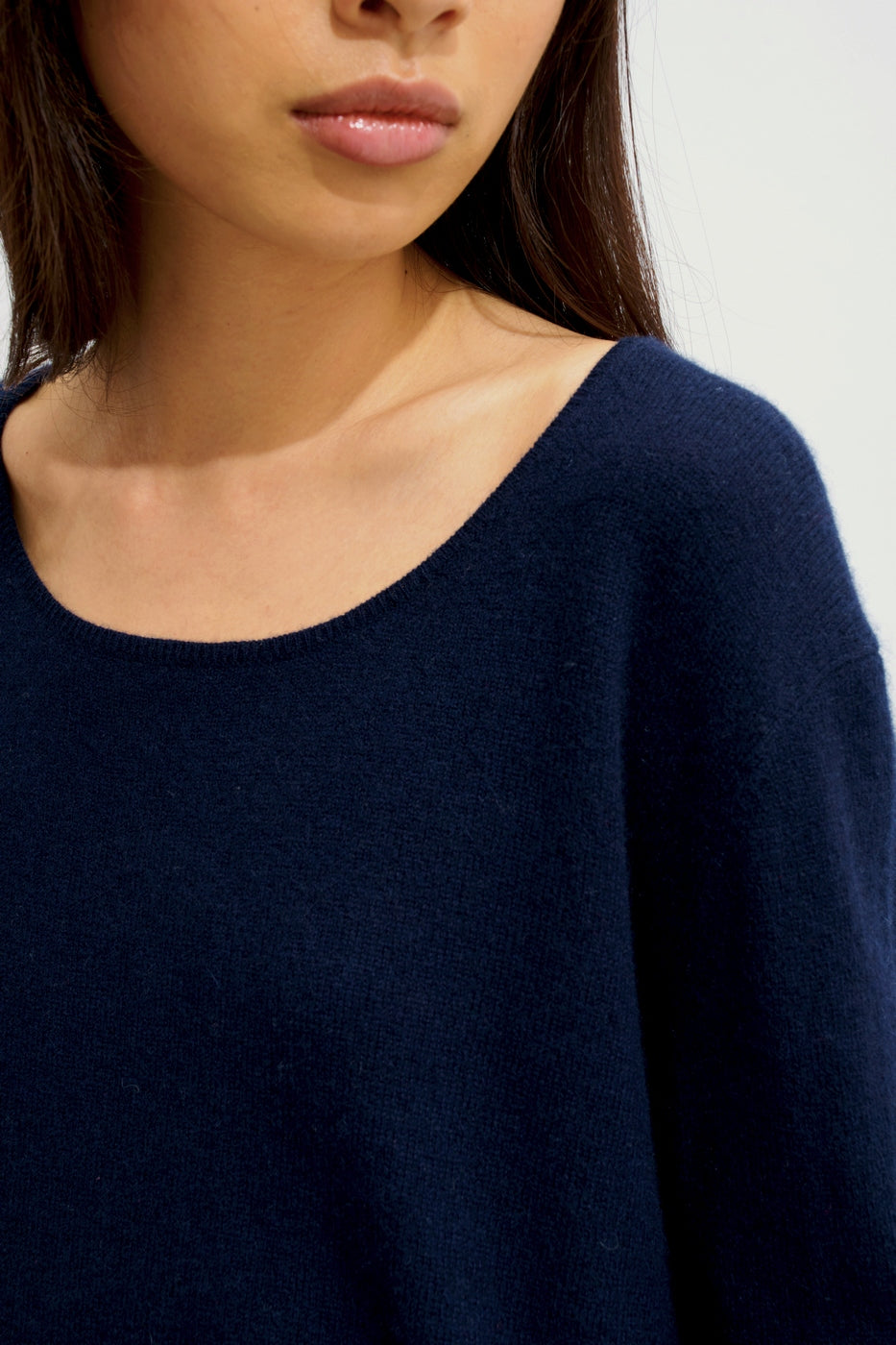 Jersey de cuello barco - Lanfon - Azul marino