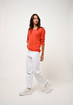 Pull Col Bateau Lanfon - Orange - 100% Cachemire 2 Fils