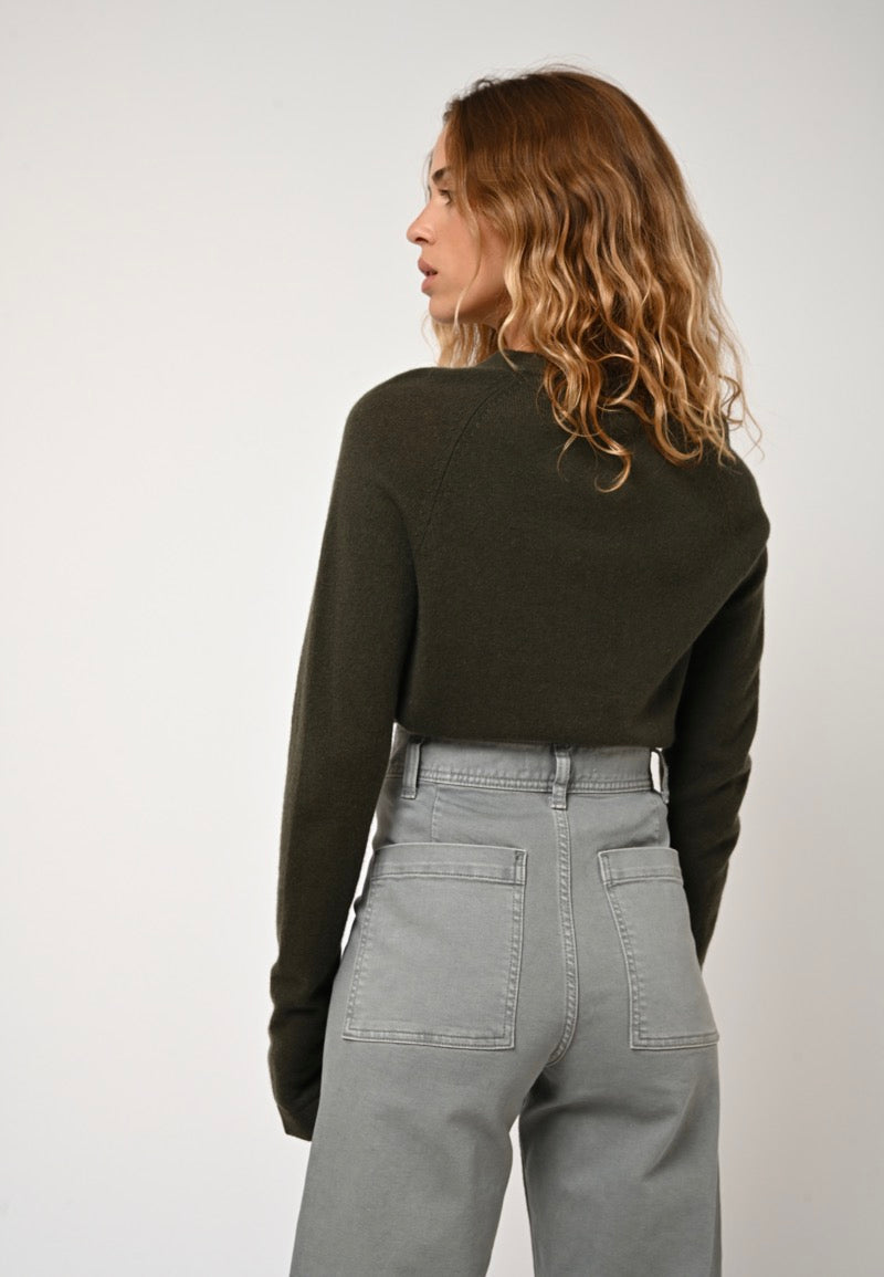 Pull Col Rond - Ecrin - Kaki