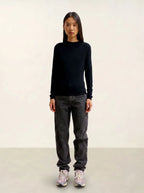 Round Neck Jumper - Ecrin - Black